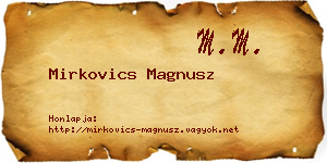 Mirkovics Magnusz névjegykártya